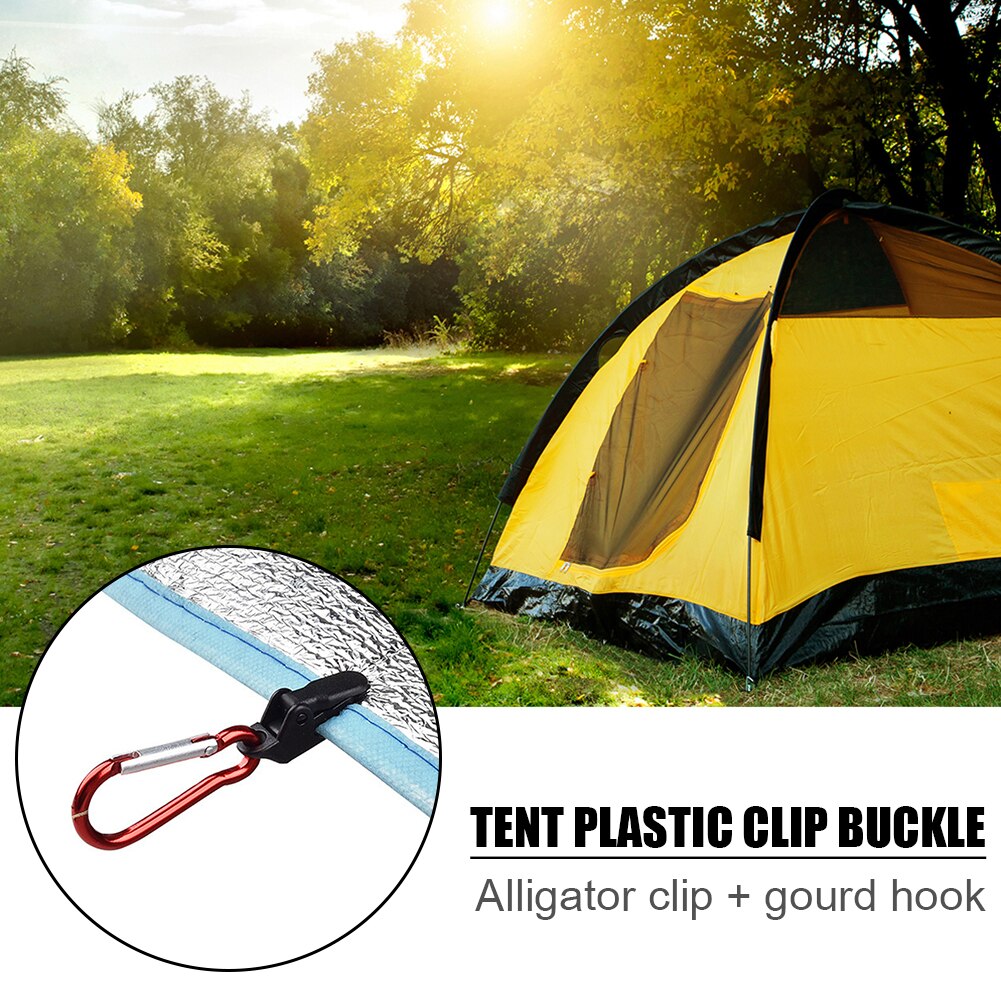 Cheap Goat Tents Waterproof Thumb Screw Tent Clamp Windproof Outdoor Hiking Camp Tent Awning Fixing Clamp Grip with Carabiner Hook   
